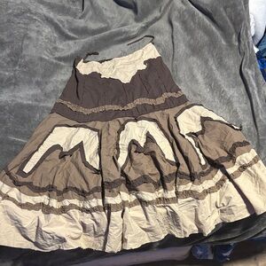 Chic A-Line Women's Skirt in Brown and Tan